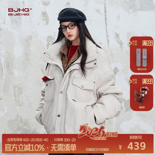 夹克棉衣PU皮棉袄 设计感工装 BJHG不计后果仿牛仔棉服外套男款 冬装