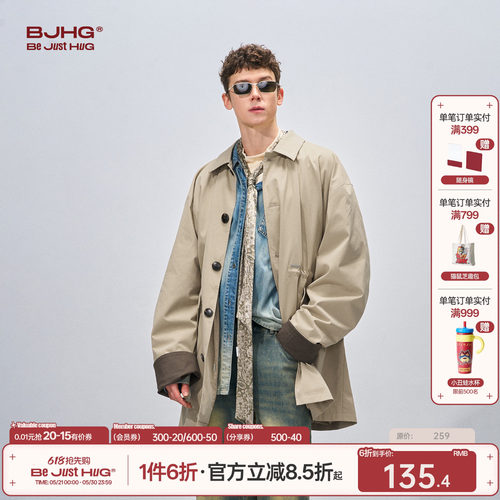 BJHG宽松韩版风衣夹克外套