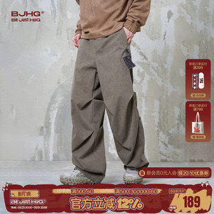 春季 子男款 潮牌伞兵裤 高级感工装 BJHG不计后果美式 直筒长裤 休闲裤