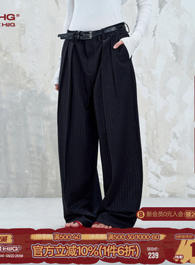 BJHG不计后果休闲西装裤子男装秋冬季潮牌新款美式复古直筒西裤女