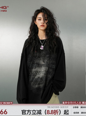 BJHG不计后果 废土风长袖t恤男春季美式潮牌情侣卫衣男士打底衫女