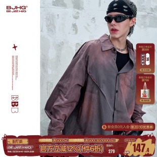 扎染衬衫 衬衫 外套男款 慵懒风纯棉长袖 女 内搭冬季 BJHG不计后果美式