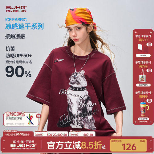 BJHG小猫t恤短袖男款夏2026新款