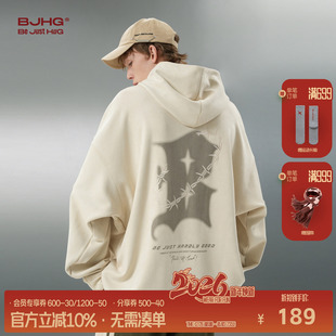 重磅长袖 秋冬2025新款 情侣外套衣服 连帽卫衣男款 BJHG不计后果美式