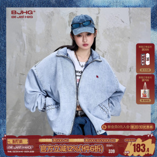 休闲工装 BJHG不计后果牛仔外套男款 设计感潮美式 新款 夹克上衣 秋季