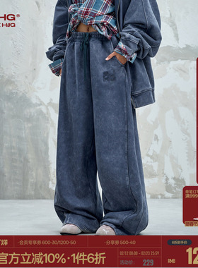 BJHG不计后果新款水洗重磅卫裤子男款春季宽松复古运动套装休闲裤