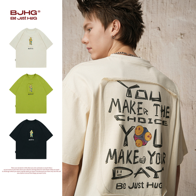 BJHG情绪系列圆领针织短袖t恤