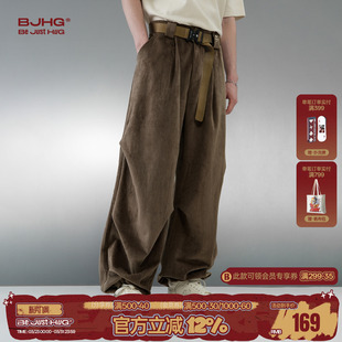 伞兵裤 BJHG不计后果美式 秋冬潮牌复古棕色工装 子男款 子 直筒休闲裤