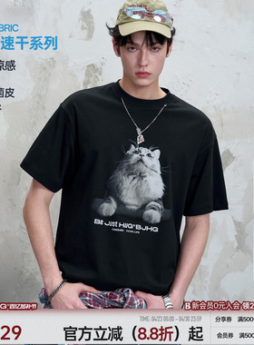 陈赫同款BJHG不计后果小猫t恤短袖男款夏季美式情侣速干正肩T恤女