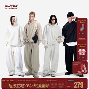BJHG不计后果火焰绒连帽加绒卫衣男款春季潮牌休闲裤子运动套装女