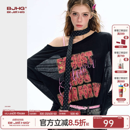 BJHG复古千禧冰感罩衫女长袖T恤