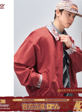 BJHG不计后果复古红色夹克外套男款春季潮牌高级感男装春装外套女