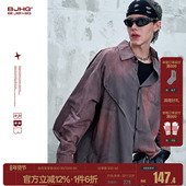 衬衫 BJHG不计后果美式 女 内搭冬季 慵懒风纯棉长袖 扎染衬衫 外套男款