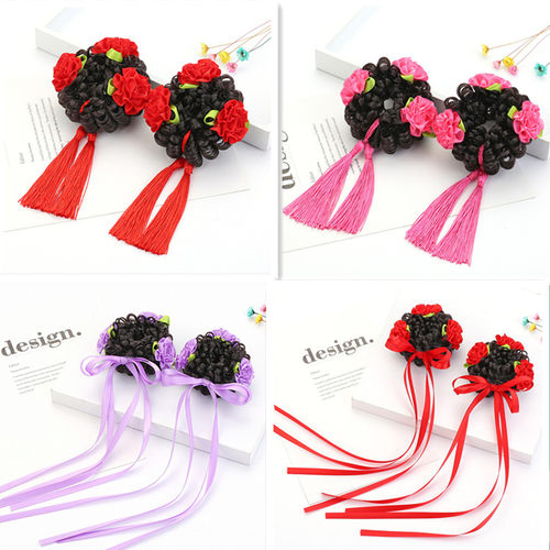 女孩哪吒儿童汉服头饰品假发