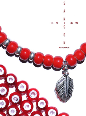 琉璃项链琉璃印第安风格