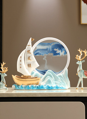 一帆风顺帆船摆件轻奢高档