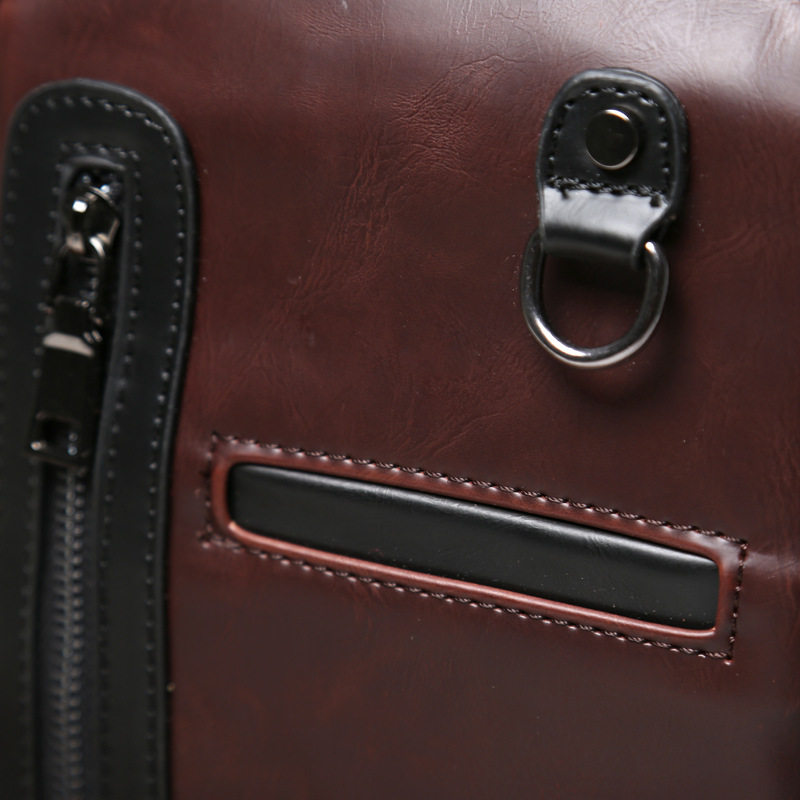 FASHIONABLE CRAZY HORSE LEATHER BIG CHEST BAG MENS KOREAN VERSION TRENDY CHEST BAG MENS CASUAL CROSSBODY BAG MENS BAG LARGE CAPACITY