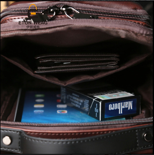 FASHIONABLE CRAZY HORSE LEATHER BIG CHEST BAG MENS KOREAN VERSION TRENDY CHEST BAG MENS CASUAL CROSSBODY BAG MENS BAG LARGE CAPACITY