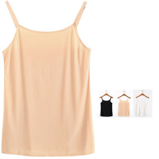 内搭女夏 打底衫 无痕冰丝吊带背心凉感白色打底大码 超柔软美背薄款