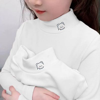 女童德绒保暖上衣洋气半高领