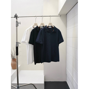 夏季 休闲小v领保罗衫 海鸥领新疆棉透气短袖 男士 潮 POLO衫 里奈男装