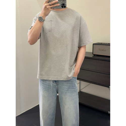 夏季cleanfit重磅短袖T恤男美式