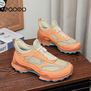 爱家EXXO运动鞋女透气舒适网面防水跑步鞋健步登山鞋耐磨透气踪迹