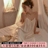 上小楼 Сексуальная летняя шелковая пижама, с открытой спиной, в цветочек, свободный крой