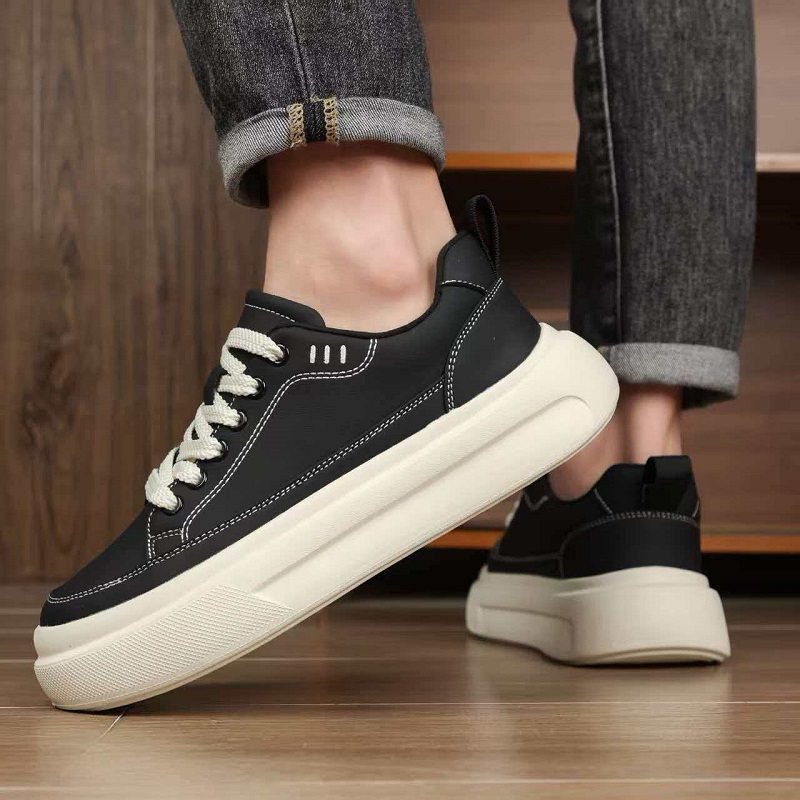 热销新品增高厚底休闲板鞋男2026春季百搭单鞋轻质软底男士小白鞋,流行男鞋,休闲板鞋,淘宝优惠券,粉丝福利购,淘宝优惠卷