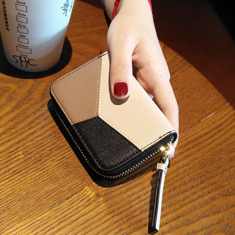Genuine Leather Cowhide Card Bag Women's Small Exquisite High-End Ultra-Thin Wallet with Zipper Trendy Large Capacity Cute Korean Personality