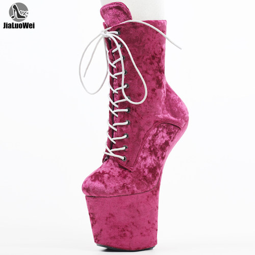 异形马蹄高跟绒布夜店SM情趣鞋