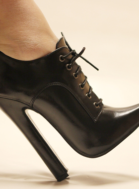 36-46大码现货欧美性感扮装伪娘恋足16厘米超高跟尖头系带高跟鞋