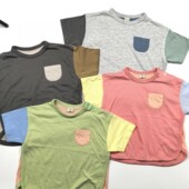 100 110 130 0649 120 中小童拼色短袖 140cm涤棉混纺 T恤衫