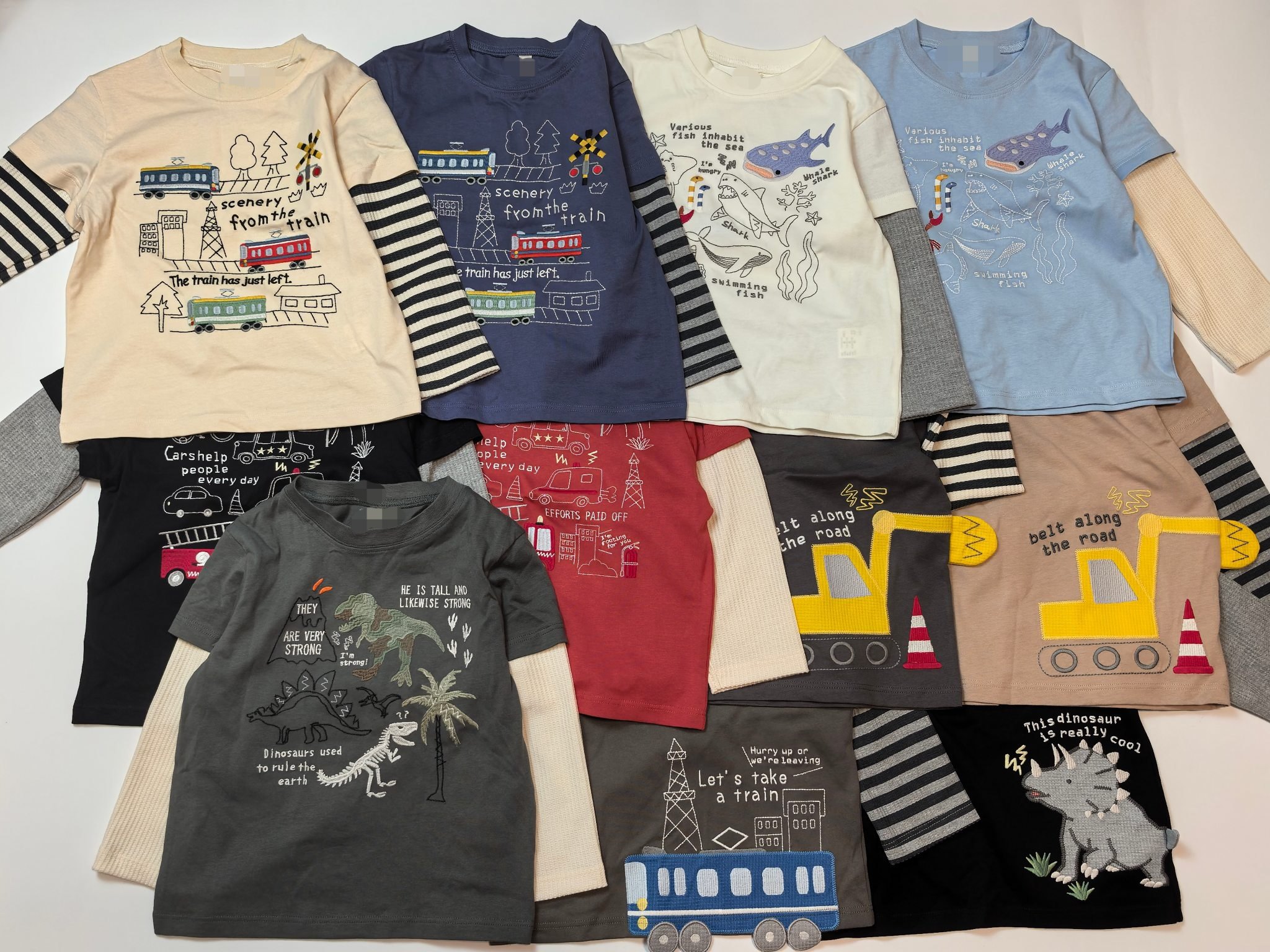 0699 100 110 120cm日单春秋款纯棉 男童 恐龙 新干线刺绣长袖T恤,童装/婴儿装/亲子装,T恤,淘宝优惠券,粉丝福利购,淘宝优惠卷