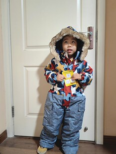 0461断码包邮90 100 110 130cm冬款男女童防风防水夹棉连体滑雪服