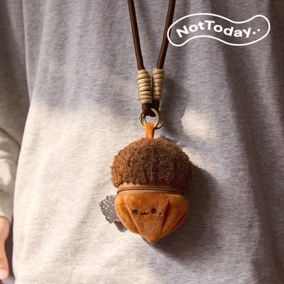 NotToday|橡果耳机包 毛绒挂脖蓝牙耳机airpods收纳包包挂件