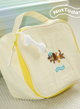 NotToday|游泳小狗手提化妆包女旅行便携大容量化妆刷洗漱收纳包