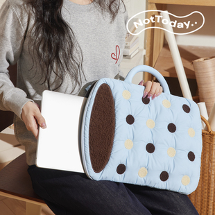 NotToday 手提单肩斜挎Macbook苹果小米华为内胆包女士高级感通勤防摔防震 咖啡杯笔记本电脑包15寸14寸13寸