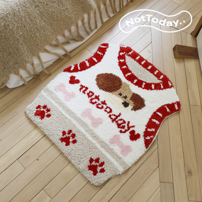 NotToday|小狗毛衣簇绒地毯卧室异形床边用地毯圣诞创意礼物