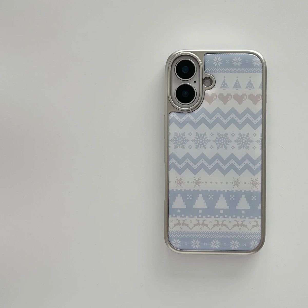 韩系费尔岛小众ins光面滴胶适用iPhone15promax苹果16pro手机壳13防摔141211全包17promax电镀17pro男女15pro