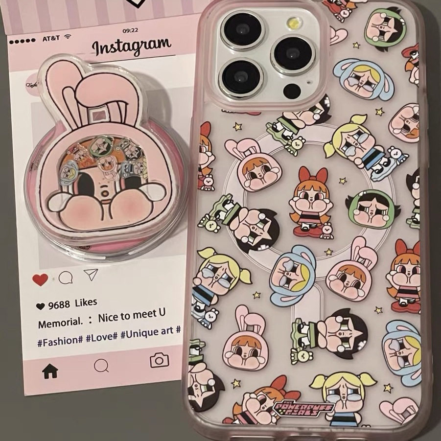 呆萌哭脸包小女警摇摇乐磁吸支架适用iPhone15promax苹果14手机壳13pro防摔1211新款16promax高级磨砂16pro女,3C数码配件,手机保护套/壳,淘宝优惠券,粉丝福利购,淘宝优惠卷