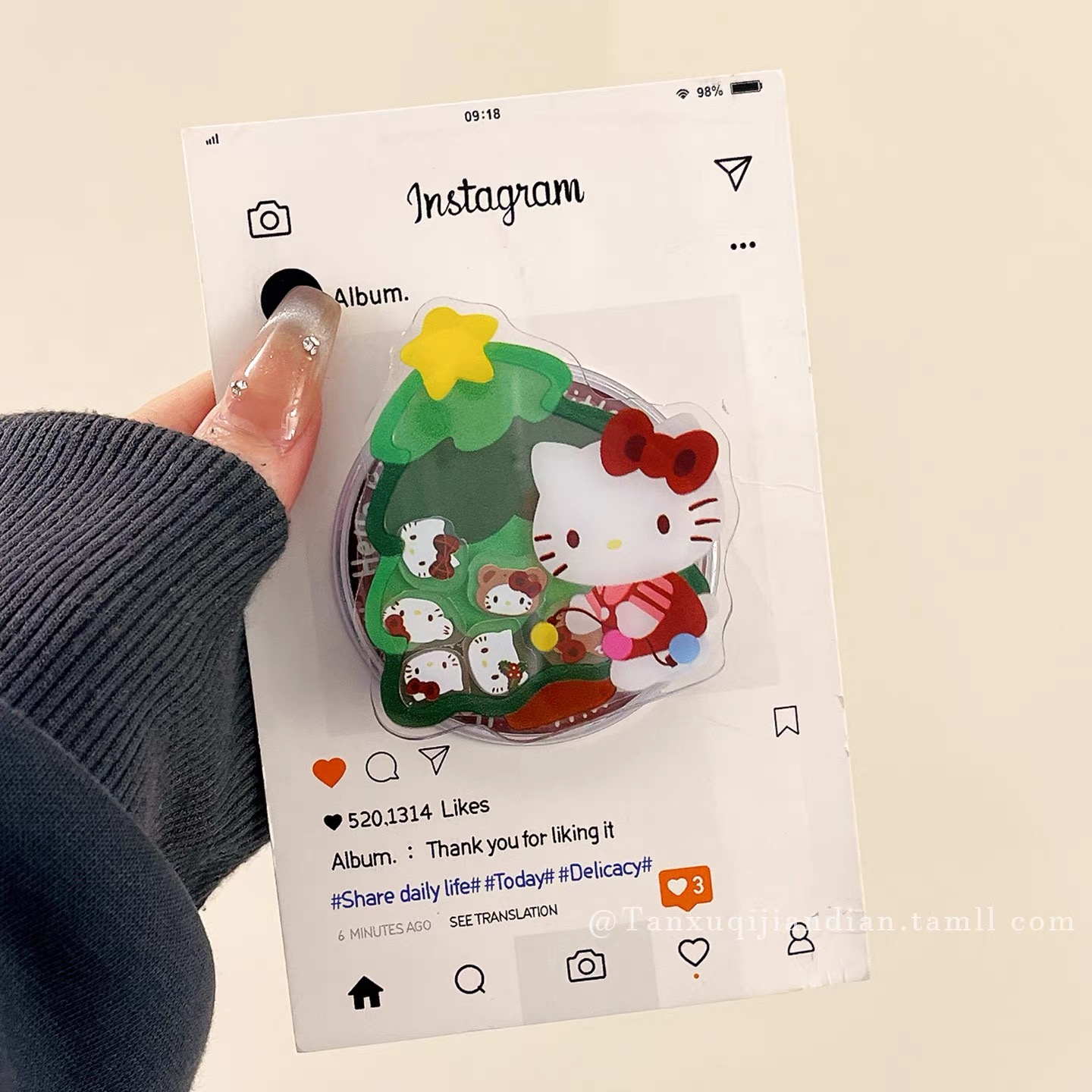 卡通圣诞摇摇乐适用Magsafe磁吸手机支架可伸缩折叠便捷强力吸附