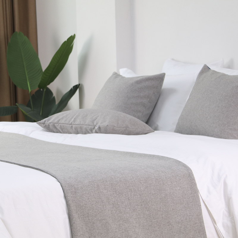 简约素色酒店床旗床尾巾