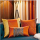 轻奢橙色美式 红木客厅靠背酒店床头靠枕腰枕套 沙发大靠枕新中式
