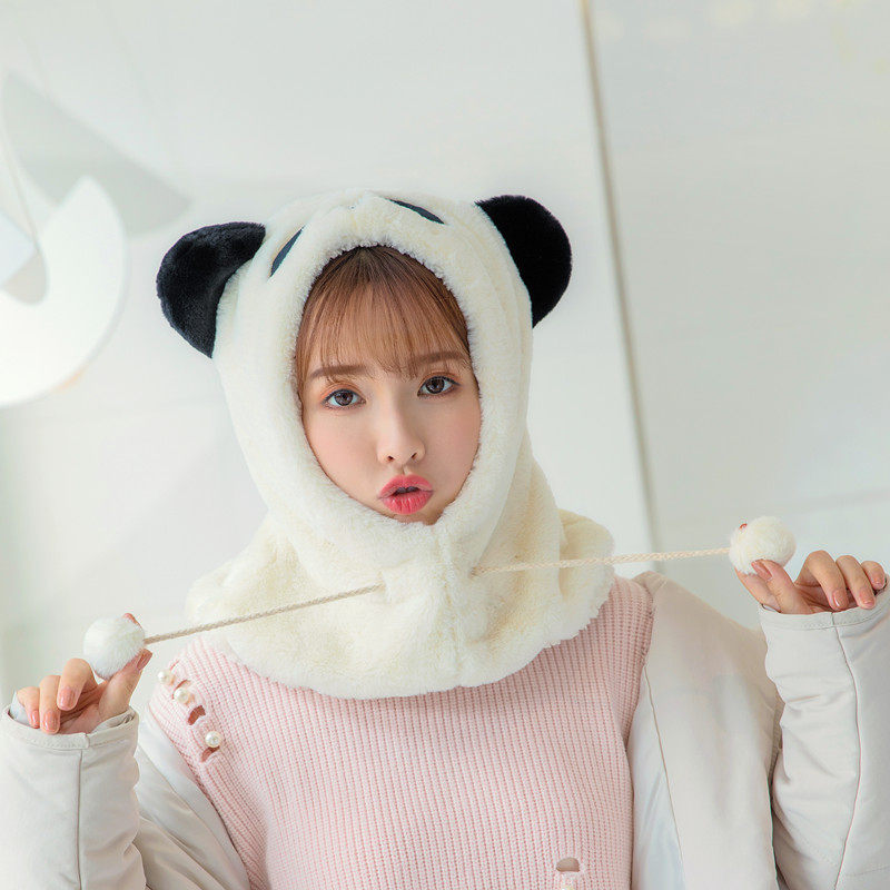 秋冬帽子女生保暖加厚毛绒帽子围巾一体日系可爱卖萌套头帽围脖女,服饰配件/皮带/帽子/围巾,帽子,淘宝优惠券,粉丝福利购,淘宝优惠卷