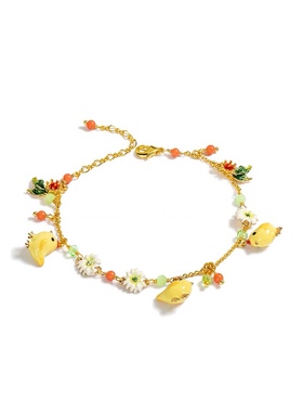 小萌鸡雏菊手链时尚可爱ins风小众设计画珐琅艺术饰品春季新品