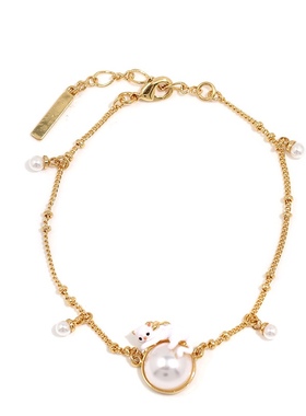 珐琅釉 法式ins风猫咪珍珠手链