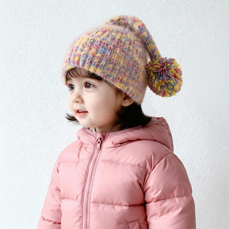 儿童帽子毛线帽秋冬季宝宝针织帽男童女童可爱毛球套头保暖护耳帽,童装/婴儿装/亲子装,帽子,淘宝优惠券,粉丝福利购,淘宝优惠卷