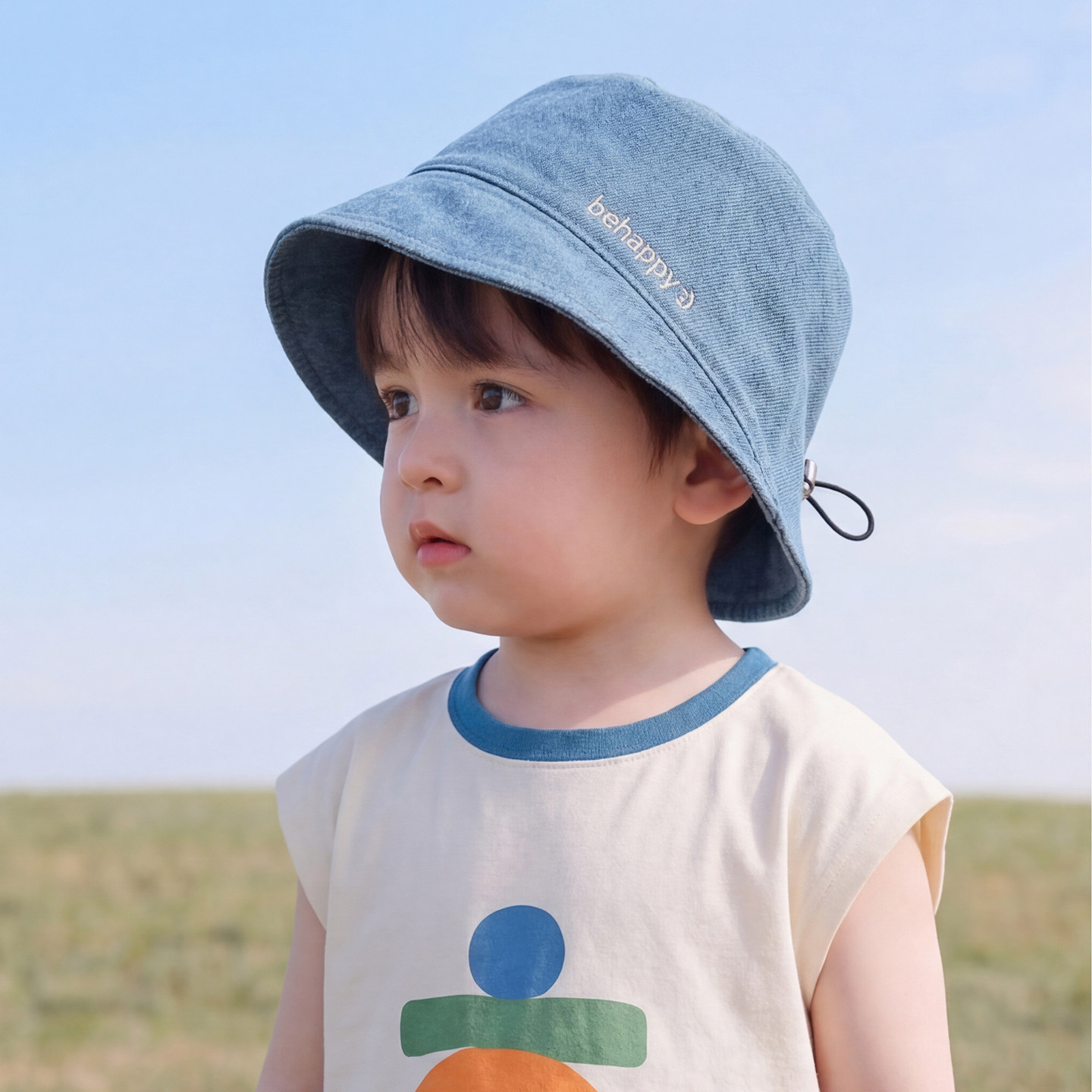 儿童春夏季牛仔渔夫帽遮阳帽百搭图片