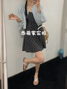 韩国单气质碎花雪纺绑带度假风显瘦吊带连衣裙女24夏新款 小个子